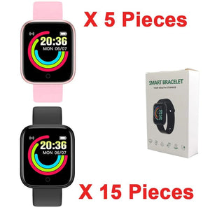 Planet Gates 20 pieces Mix color 2 / CHINA Wholesale 20Pcs Smartwatch D20 Men Women Smart Watch Y68 Fitness Tracker Sport Heart Rate Monitor Wristwatch Pro for IOS Android