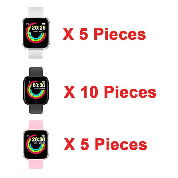 Planet Gates 20 pieces Mix color 3 / CHINA Wholesale 20Pcs Smartwatch D20 Men Women Smart Watch Y68 Fitness Tracker Sport Heart Rate Monitor Wristwatch Pro for IOS Android