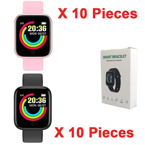 Planet Gates 20 pieces Mix color / CHINA Wholesale 20Pcs Smartwatch D20 Men Women Smart Watch Y68 Fitness Tracker Sport Heart Rate Monitor Wristwatch Pro for IOS Android