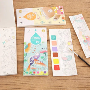 Planet Gates 20 Sheets Portable Children Watercolor Painting Book Paint with Water Kids Gouache Graffiti Picture Coloring Drawing Toys Gifts