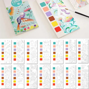 Planet Gates 20 Sheets Portable Children Watercolor Painting Book Paint with Water Kids Gouache Graffiti Picture Coloring Drawing Toys Gifts