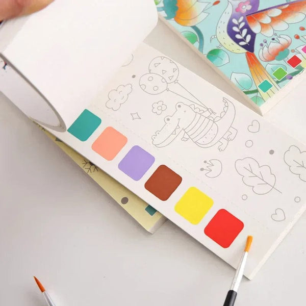 Planet Gates 20 Sheets Portable Children Watercolor Painting Book Paint with Water Kids Gouache Graffiti Picture Coloring Drawing Toys Gifts