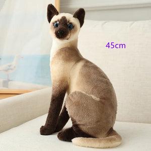 Planet Gates 20 Stuffed Lifelike Siamese Cats Plush Toy simulation American Shorthair Cute Cat Doll Pet Toys Home Decor Gift For Girls birthday