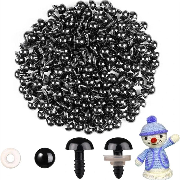 Planet Gates 200/100PCS Black Plastic Safety Eyes For Toys Amigurumi Diy Kit Crafts TeddyBear Toy Eye For Doll Decoration Accessories 5-20mm