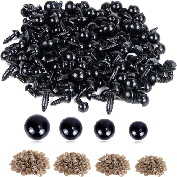 Planet Gates 200/100PCS Black Plastic Safety Eyes For Toys Amigurumi Diy Kit Crafts TeddyBear Toy Eye For Doll Decoration Accessories 5-20mm