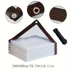 Planet Gates 200*300cm/78.74*118.11in 1pc, Garden, Balcony, Greenhouse, Succulent Flowers, Plants, Waterproof Oilcloth, Pet Roof, Waterproof Tarpaulin, Clear Plastic Tarpaulin, Dustproof, Rainproof, UV Resistant Garden Coverage, Ideal Garden Coverage