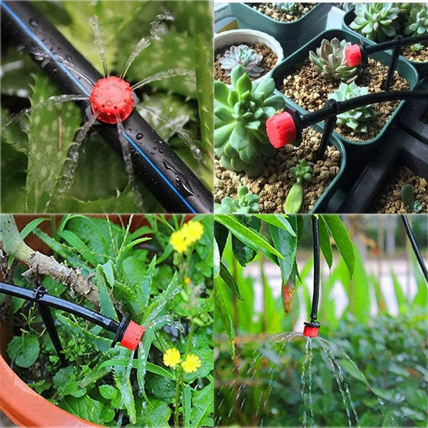 Planet Gates 200 Pcs 50-500pcs Adjustable Irrigation Drippers Sprinklers 1/4''  Emitter Dripper Micro Drip Irrigation Sprinklers for Watering System