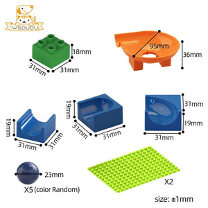 Planet Gates 200 PCS Slide Marble Balls Building Blocks Animal Dinosaur Race Run Track Model Construction Stack Big Bricks Game Puzzle Toy Child Gift