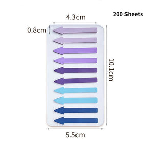 Planet Gates 200 Sheets Transparent Fluorescent Index Tabs PET Arrow Flags Sticky Note for Page Marker Planner Stickers Office School