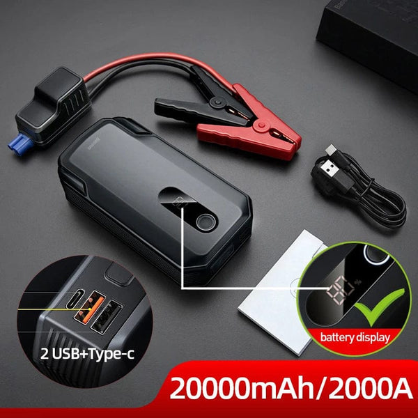 Planet Gates 20000mAh 2000A / france Baseus 20000mAh Jump Starter Power Bank 2000A 12V Portable Car Battery Starter Emergency AUTO Booster Starting Device Jump Start