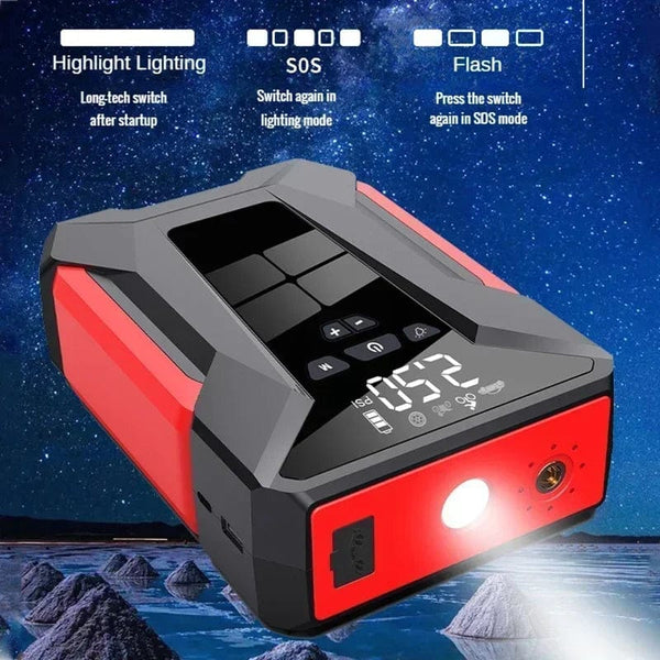 Planet Gates 2000A Car Jump Starter Air Pump Multi-Function4In1  Air Compressor Power Bank Car Battery Starter Starting Auto Tyre Inflator
