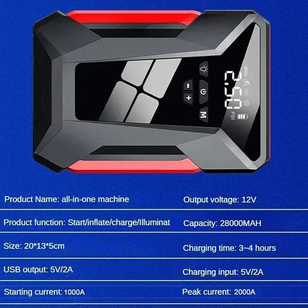 Planet Gates 2000A Car Jump Starter Air Pump Multi-Function4In1  Air Compressor Power Bank Car Battery Starter Starting Auto Tyre Inflator