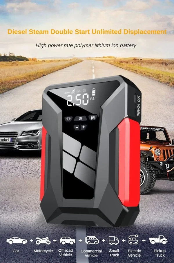 Planet Gates 2000A Car Jump Starter Air Pump Multi-Function4In1  Air Compressor Power Bank Car Battery Starter Starting Auto Tyre Inflator