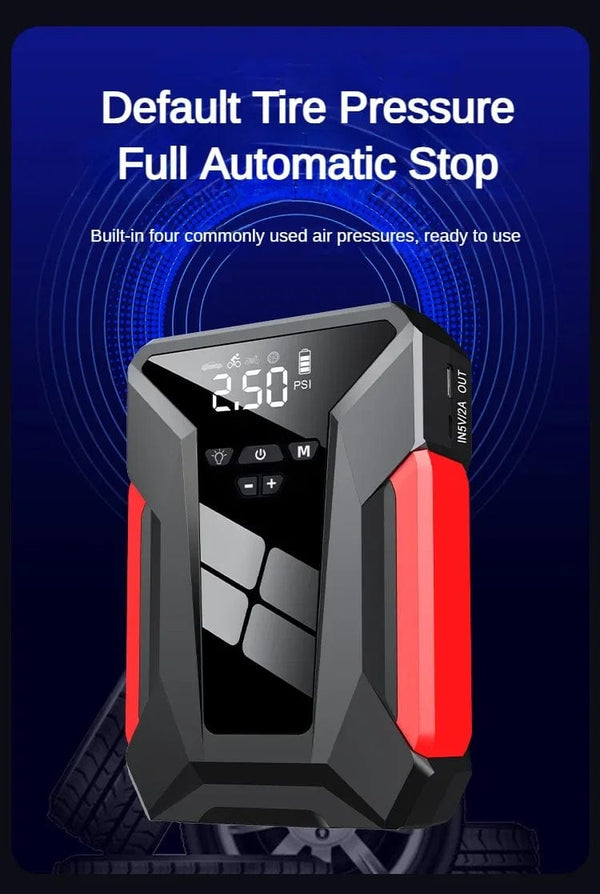 Planet Gates 2000A Car Jump Starter Air Pump Multi-Function4In1  Air Compressor Power Bank Car Battery Starter Starting Auto Tyre Inflator