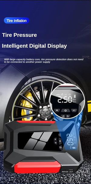 Planet Gates 2000A Car Jump Starter Air Pump Multi-Function4In1  Air Compressor Power Bank Car Battery Starter Starting Auto Tyre Inflator