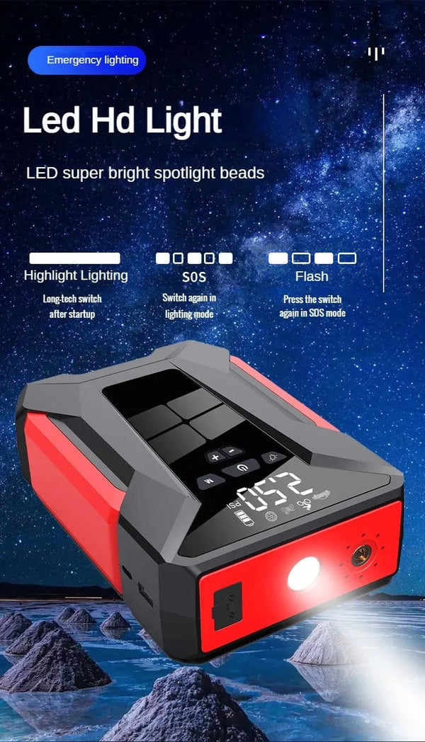 Planet Gates 2000A Car Jump Starter Air Pump Multi-Function4In1  Air Compressor Power Bank Car Battery Starter Starting Auto Tyre Inflator