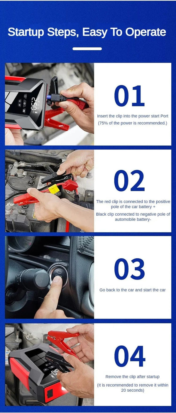 Planet Gates 2000A Car Jump Starter Air Pump Multi-Function4In1  Air Compressor Power Bank Car Battery Starter Starting Auto Tyre Inflator