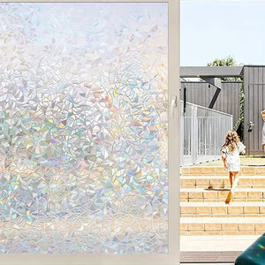 Planet Gates 200cm*45cm 1 Roll Of Self-adhesive PVC Glass Static Window Film Window Sticker, Suitable For Bathroom And Toilet Floor-to-ceiling Windows, Waterproof, Moisture-proof, UV-resistant, Transparent And Opaque Window Film