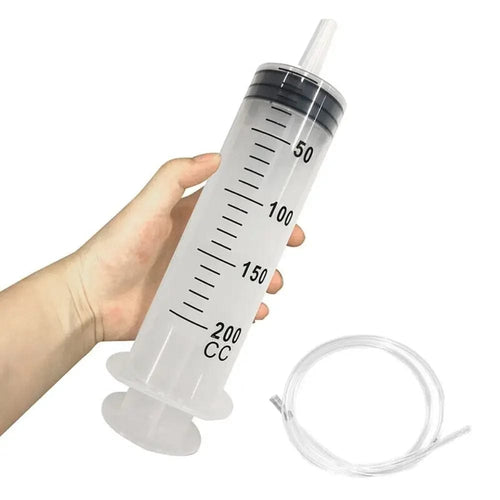Planet Gates 200ml 150/200/250/300/500ml Large Capacity Syringes With 1m Hose Pet Feeding Measuring Pump Hydroponics Nutrient Big Syringe
