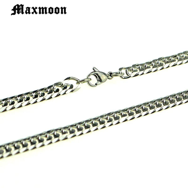 Planet Gates 200mm / 6mm Width Maxmoon Miami Cuban Stainless Steel Chain Bracelets Men 7mm Flat Curb Bracelet Hip Hop Rock Sports Jewelry Customize Wholesale