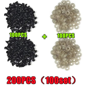 Planet Gates 200PCS(100set) / 5mm 200/100PCS Black Plastic Safety Eyes For Toys Amigurumi Diy Kit Crafts TeddyBear Toy Eye For Doll Decoration Accessories 5-20mm