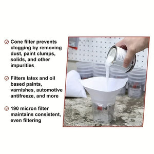 Planet Gates 200pcs 200pcs Paint Filter Paper Car Paint Spray Mesh Paper Filter Funnel Strainer Disposable Conical Straining Funnel
