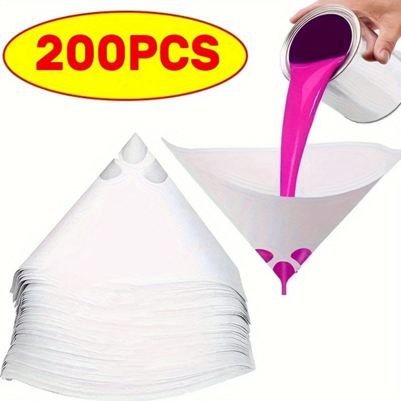 Planet Gates 200pcs 200pcs Paint Filter Paper Car Paint Spray Mesh Paper Filter Funnel Strainer Disposable Conical Straining Funnel