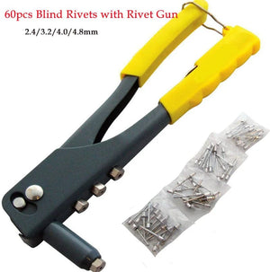 Planet Gates 200pcs and gun 380/200/120/60pcs Heavy Duty Riveter Gun Set Hand Riveter Set Blind Rivet Pliers Gun DIY Rivets Nut Automotive Tools