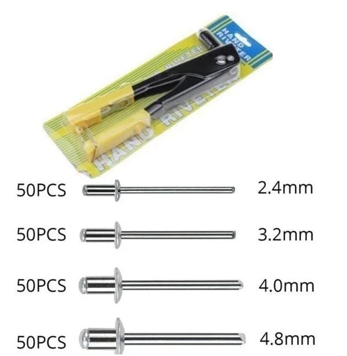 Planet Gates 200pcs and gun 380/200/120/60pcs Heavy Duty Riveter Gun Set Hand Riveter Set Blind Rivet Pliers Gun DIY Rivets Nut Automotive Tools