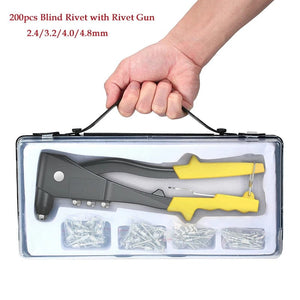 Planet Gates 200pcs and gun 380/200/120/60pcs Heavy Duty Riveter Gun Set Hand Riveter Set Blind Rivet Pliers Gun DIY Rivets Nut Automotive Tools