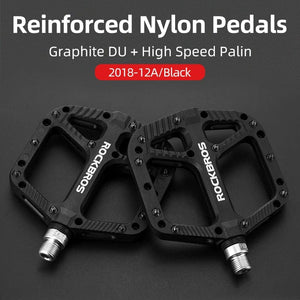 Planet Gates 2018-12ABK / CHINA ROCKBROS Bicycle Pedals Bike Ultralight Seal Bearings Cycling Nylon Road bmx Mtb Pedals Flat Platform Bicycle Parts Accessories