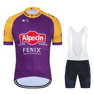 Planet Gates 2023 Alpecin Fenix Cycling Jersey Set Men's Road Bike Shirts Suit Bicycle Bib Shorts MTB Wear Maillot Culotte Cycling Clothing