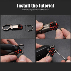 Planet Gates 2023 Custom LOGO Motorcycle Braided Rope Keyring Metal Keychain For Kawasaki Versys 650 1000 X300 300X VERSYS1000SE 2018-2023