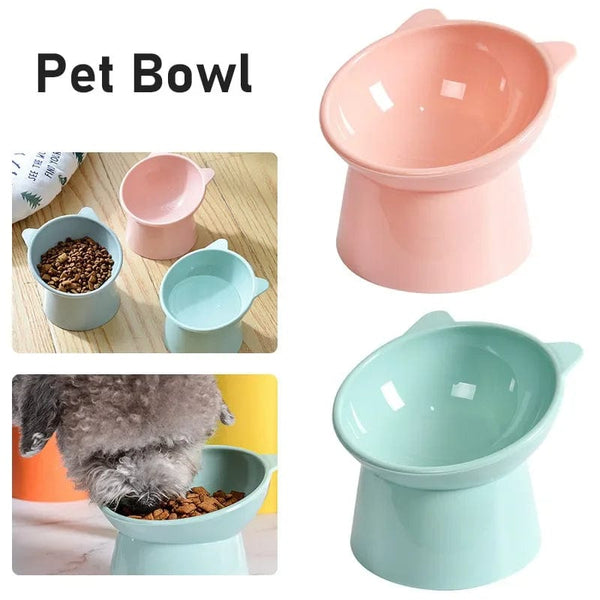 Planet Gates 2023 New Cat Bowl High Foot Dog Bowl 45°Neck Protector Cat Pet Food Water Bowls Pet Feeding Cup Pet Feeder