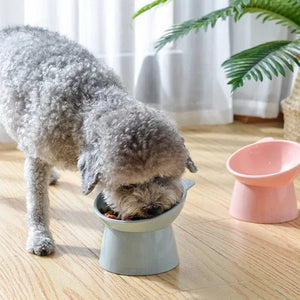Planet Gates 2023 New Cat Bowl High Foot Dog Bowl 45°Neck Protector Cat Pet Food Water Bowls Pet Feeding Cup Pet Feeder