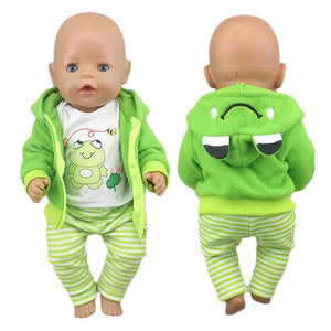 Planet Gates 2023 New Cute frog Suits Fit For 43cm Baby Doll 17 Inch Reborn Baby Doll Clothes