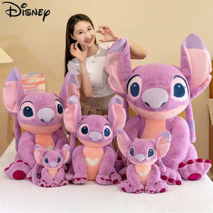 Planet Gates 2023 New Disney Stitch Angel Plush Toy Kawaii Lilo & Stitch Cartoon Stuffed Doll Stress Relief Pillow Comfort Toy Kids Xmas Gift