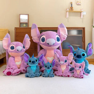 Planet Gates 2023 New Disney Stitch Angel Plush Toy Kawaii Lilo & Stitch Cartoon Stuffed Doll Stress Relief Pillow Comfort Toy Kids Xmas Gift