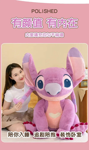 Planet Gates 2023 New Disney Stitch Angel Plush Toy Kawaii Lilo & Stitch Cartoon Stuffed Doll Stress Relief Pillow Comfort Toy Kids Xmas Gift