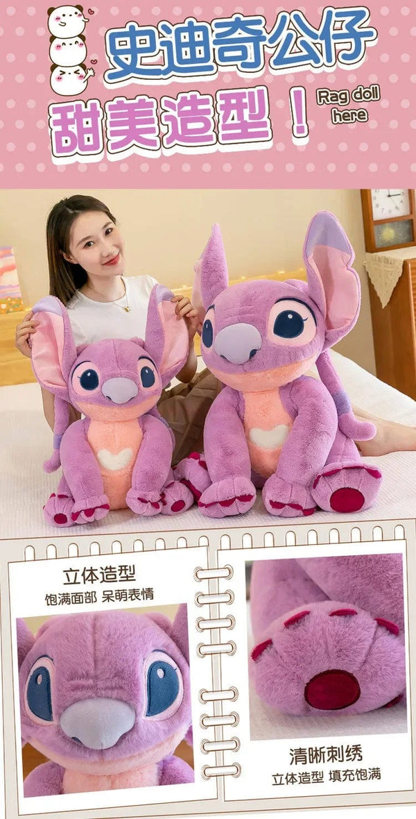 Planet Gates 2023 New Disney Stitch Angel Plush Toy Kawaii Lilo & Stitch Cartoon Stuffed Doll Stress Relief Pillow Comfort Toy Kids Xmas Gift