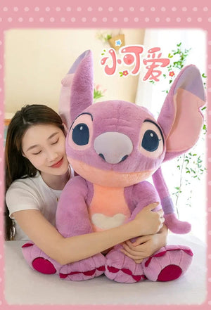 Planet Gates 2023 New Disney Stitch Angel Plush Toy Kawaii Lilo & Stitch Cartoon Stuffed Doll Stress Relief Pillow Comfort Toy Kids Xmas Gift