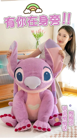 Planet Gates 2023 New Disney Stitch Angel Plush Toy Kawaii Lilo & Stitch Cartoon Stuffed Doll Stress Relief Pillow Comfort Toy Kids Xmas Gift
