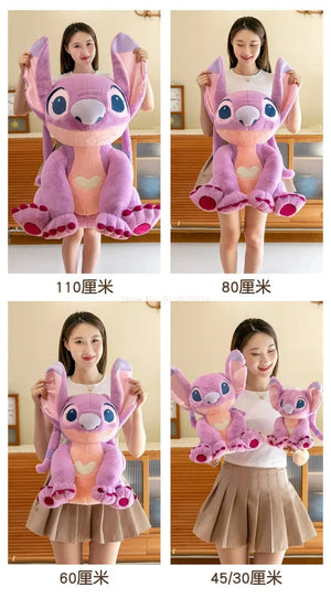 Planet Gates 2023 New Disney Stitch Angel Plush Toy Kawaii Lilo & Stitch Cartoon Stuffed Doll Stress Relief Pillow Comfort Toy Kids Xmas Gift