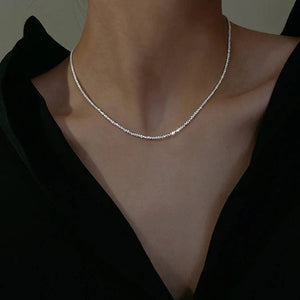 Planet Gates 2023 New Popular Silver Colour Sparkling Clavicle Chain Choker Necklace For Women Fine Jewelry Wedding Party Gift