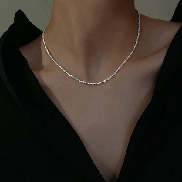 Planet Gates 2023 New Popular Silver Colour Sparkling Clavicle Chain Choker Necklace For Women Fine Jewelry Wedding Party Gift