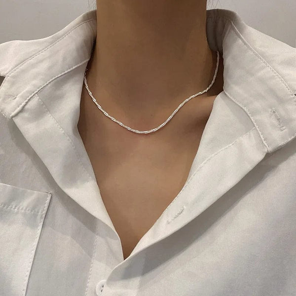 Planet Gates 2023 New Popular Silver Colour Sparkling Clavicle Chain Choker Necklace For Women Fine Jewelry Wedding Party Gift