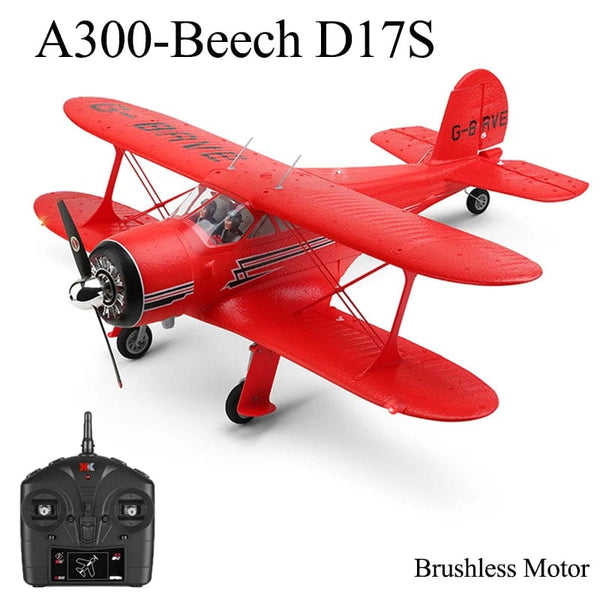 Planet Gates 2023 New WLtoys A300-Beech D17S RC Airplane RTF EPP 4CH Biplane Brushless Motor With LED 3D/6G Gyro Version Mode1/Mode2 Swith