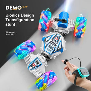 Planet Gates 2023 Newest RC Stunt Car 2.4G Remote Control Cars RC Watch Gesture Sensor LED Rotation Gift Electronic Toy for Kids Boys