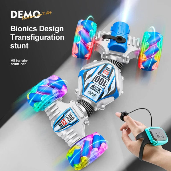 Planet Gates 2023 Newest RC Stunt Car 2.4G Remote Control Cars RC Watch Gesture Sensor LED Rotation Gift Electronic Toy for Kids Boys