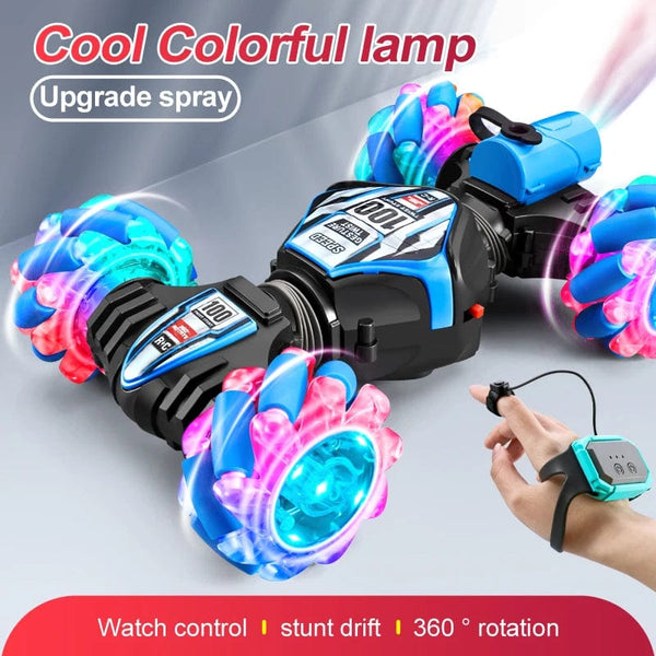 Planet Gates 2023 Newest RC Stunt Car 2.4G Remote Control Cars RC Watch Gesture Sensor LED Rotation Gift Electronic Toy for Kids Boys